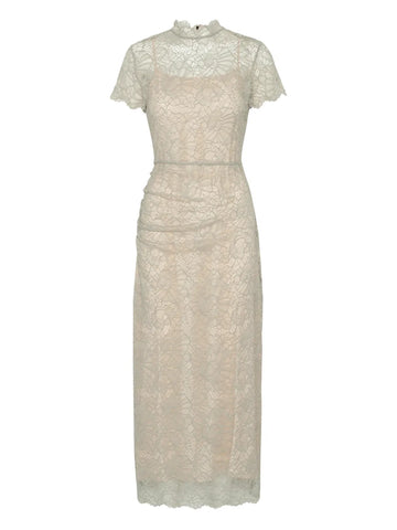 Rotate Birger Christensen Lace Detail Midi Dress