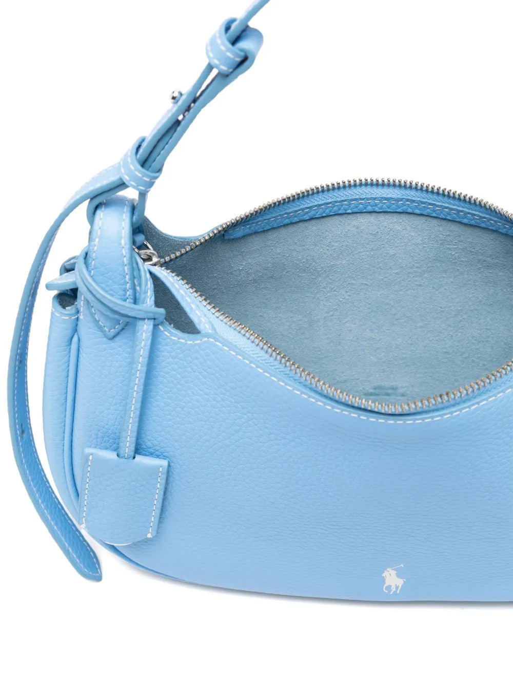 Polo Ralph Lauren Logo Print Pebbled Shoulder Bag