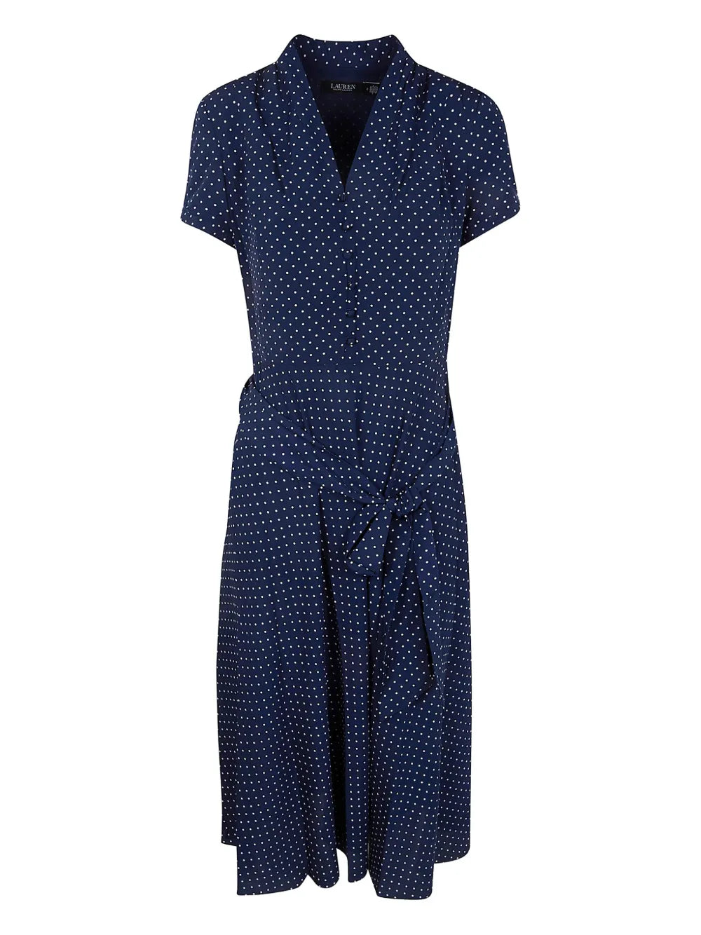 Lauren Ralph Lauren Polka Dot Tie Midi Dress