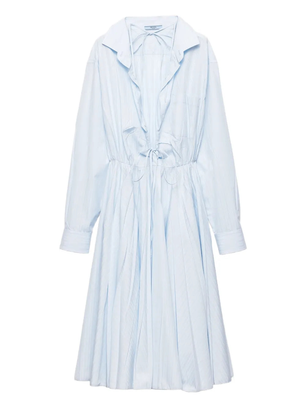 Prada V Neck Long Sleeve Midi Dress