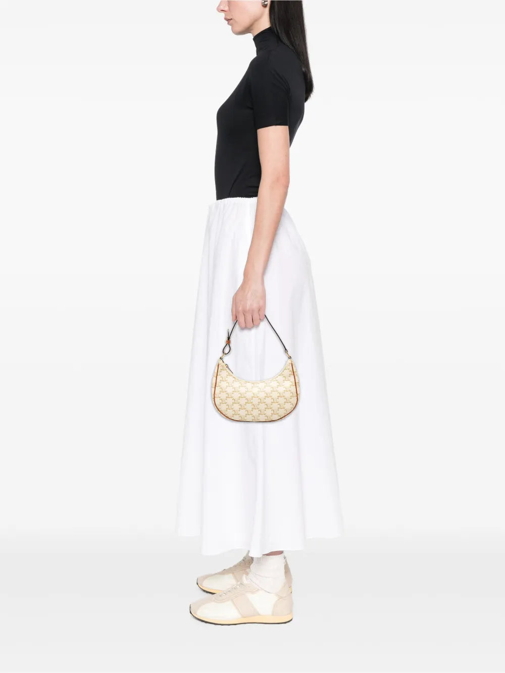 Celine Pre Owned 2021 Triomphe Coated Canvas Ava Shoulder Bag