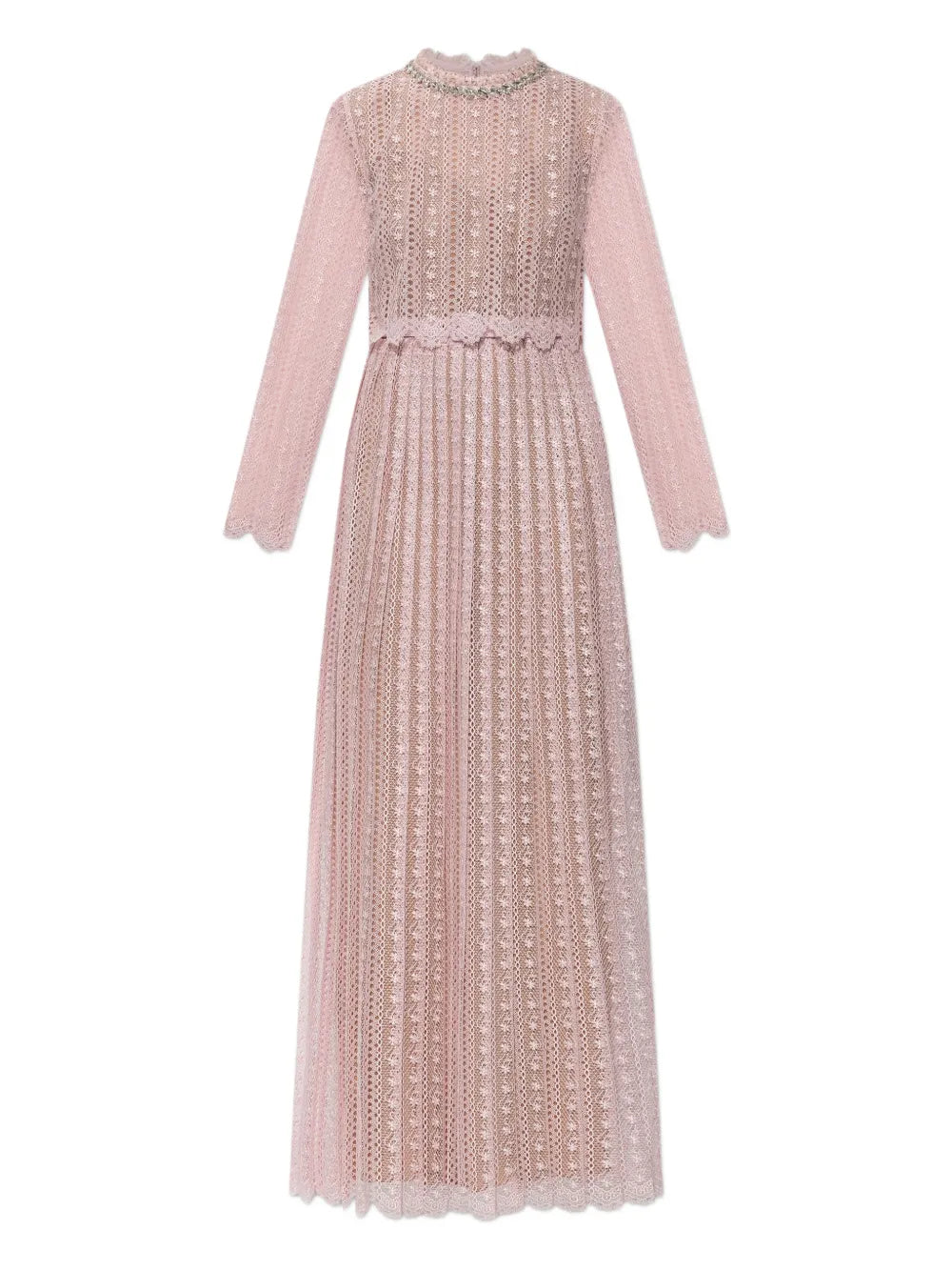 Self Portrait Open Work Long Sleeve Dress