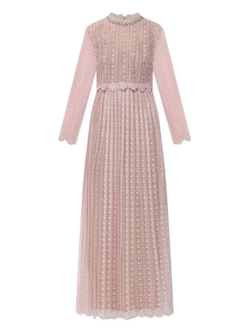 Self Portrait Open Work Long Sleeve Dress