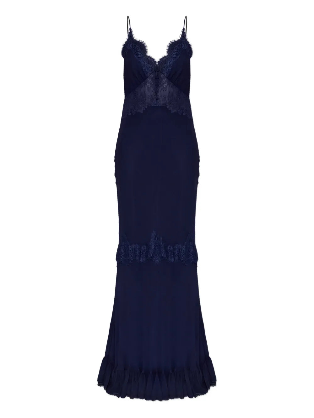 Self Portrait Lace Ruffled Maxi Dress