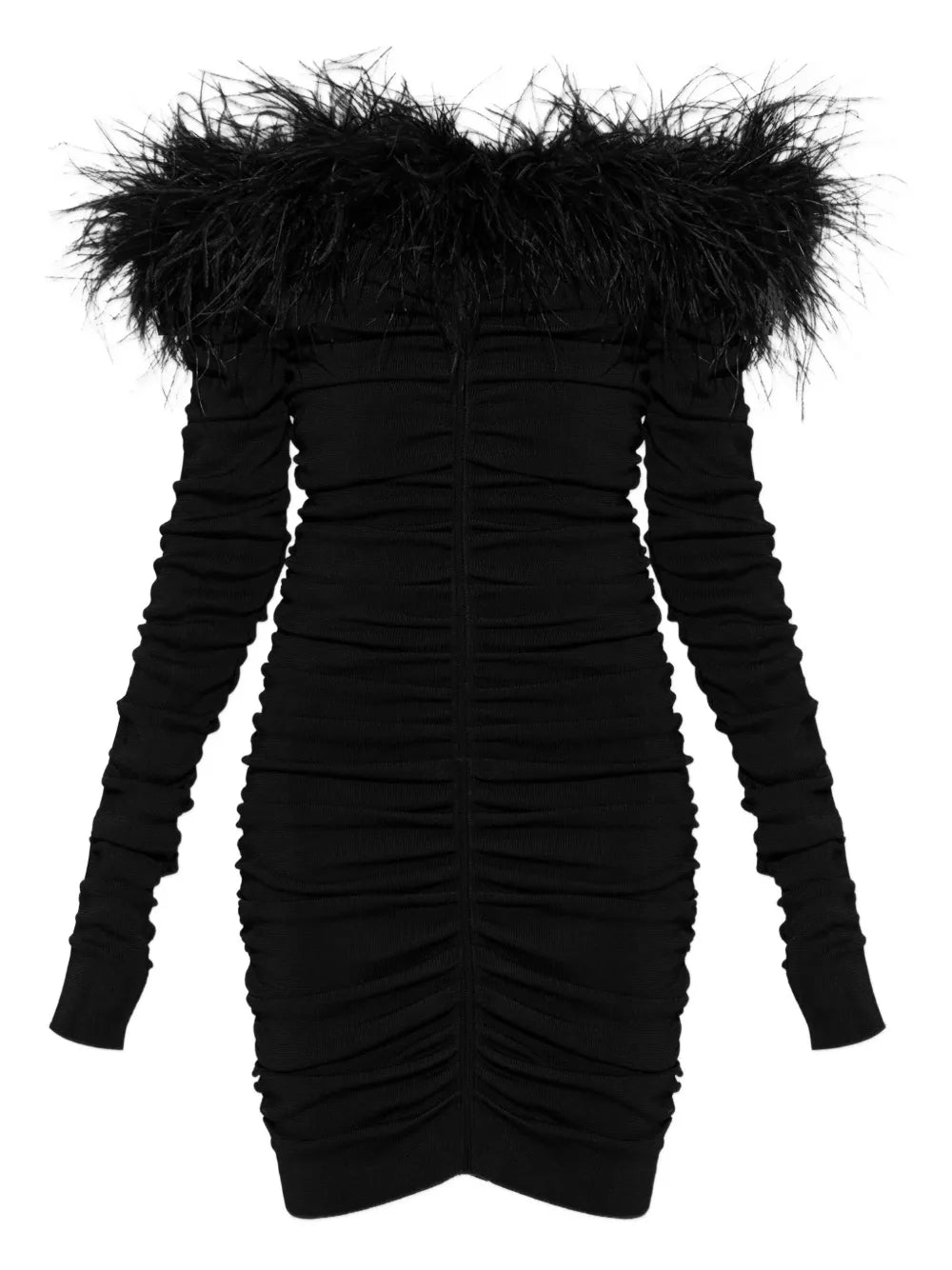 Self Portrait Feather Ruched Mini Dress