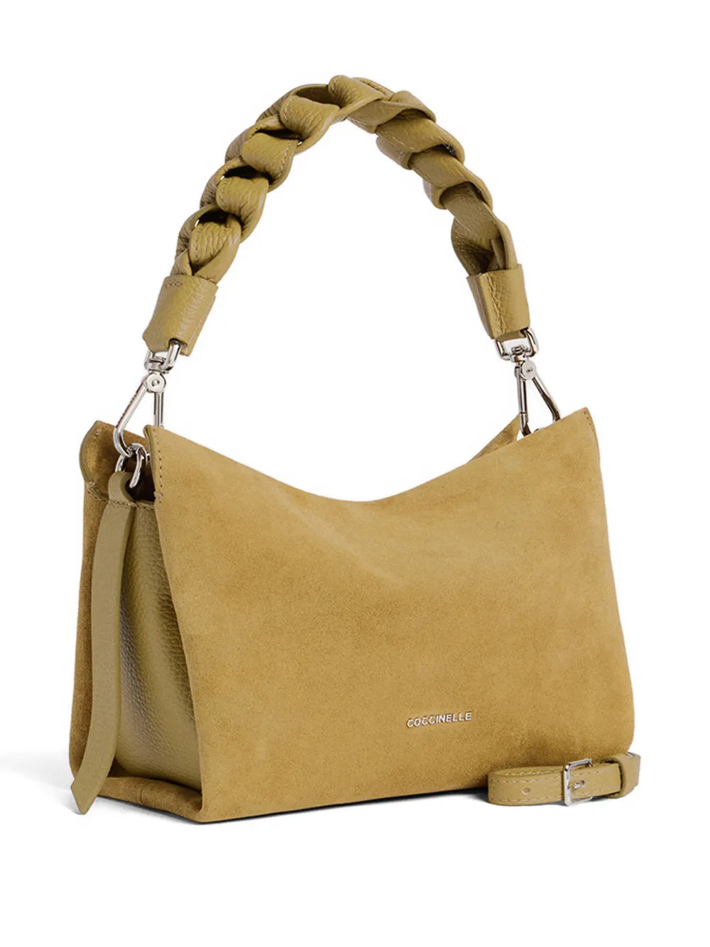 Coccinelle Boheme Suede Braided Detail Shoulder Bag