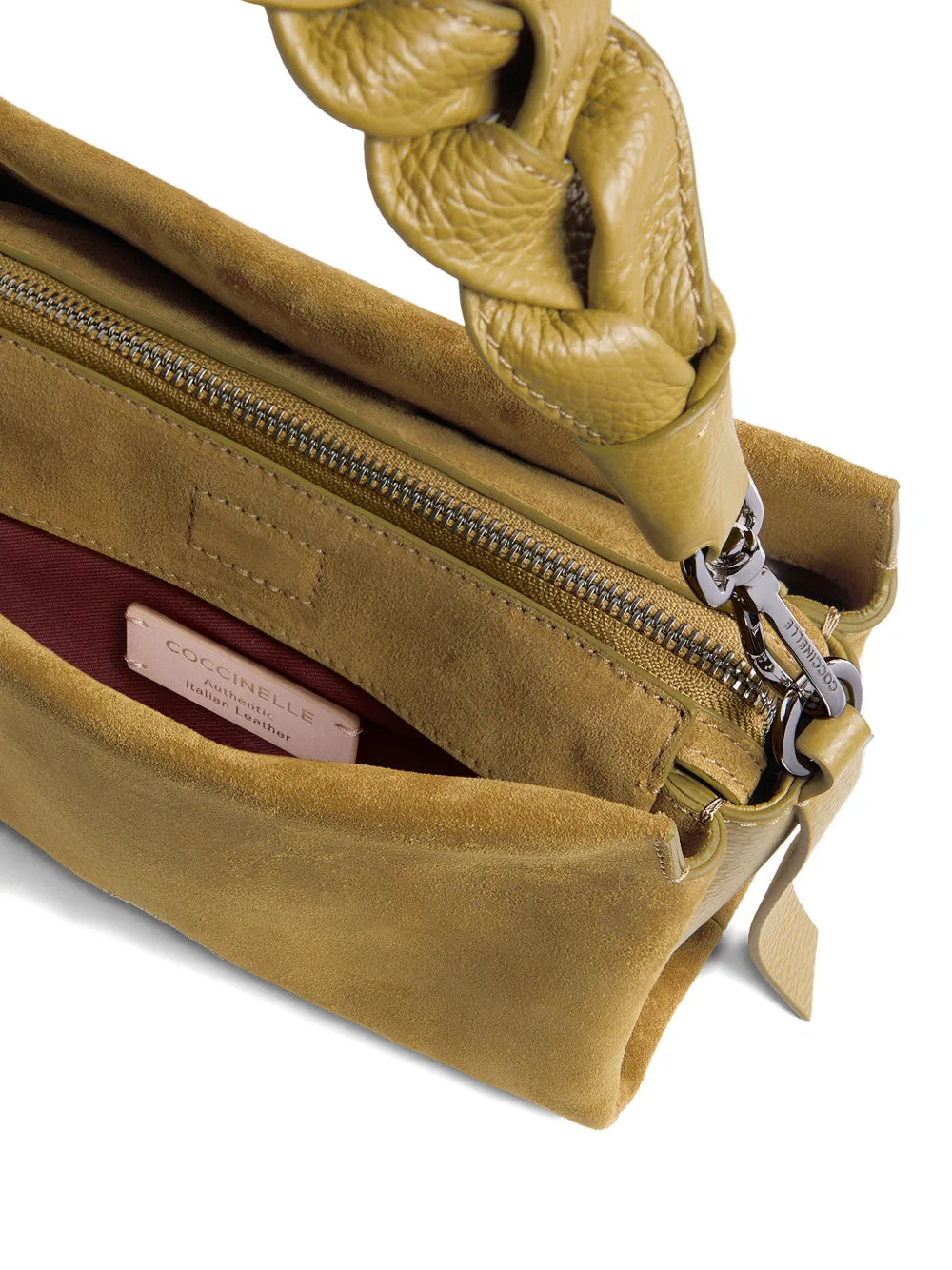 Coccinelle Boheme Suede Braided Detail Shoulder Bag