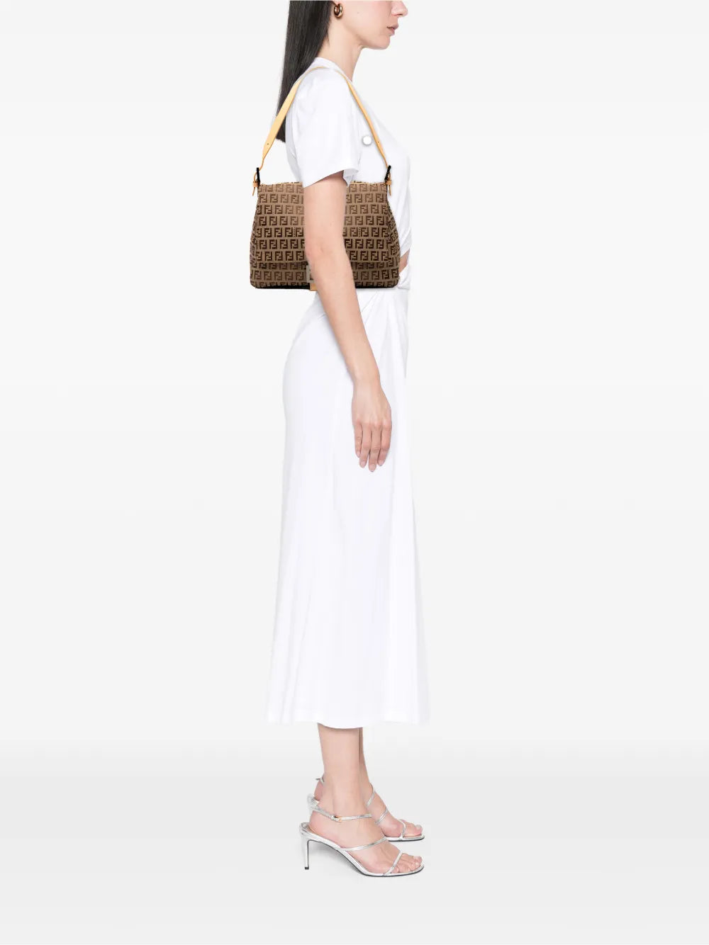 Fendi Pre Owned 2000 2010 Zucchino Canvas Mamma Forever Shoulder Bag