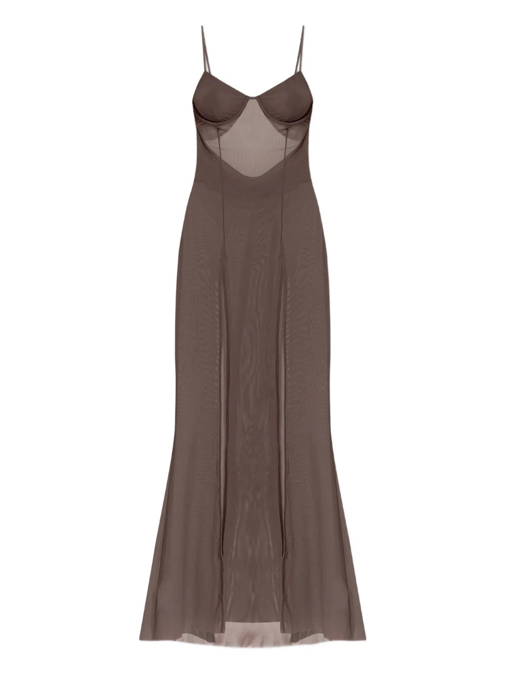 Bond Eye Mesh Slit Maxi Dress