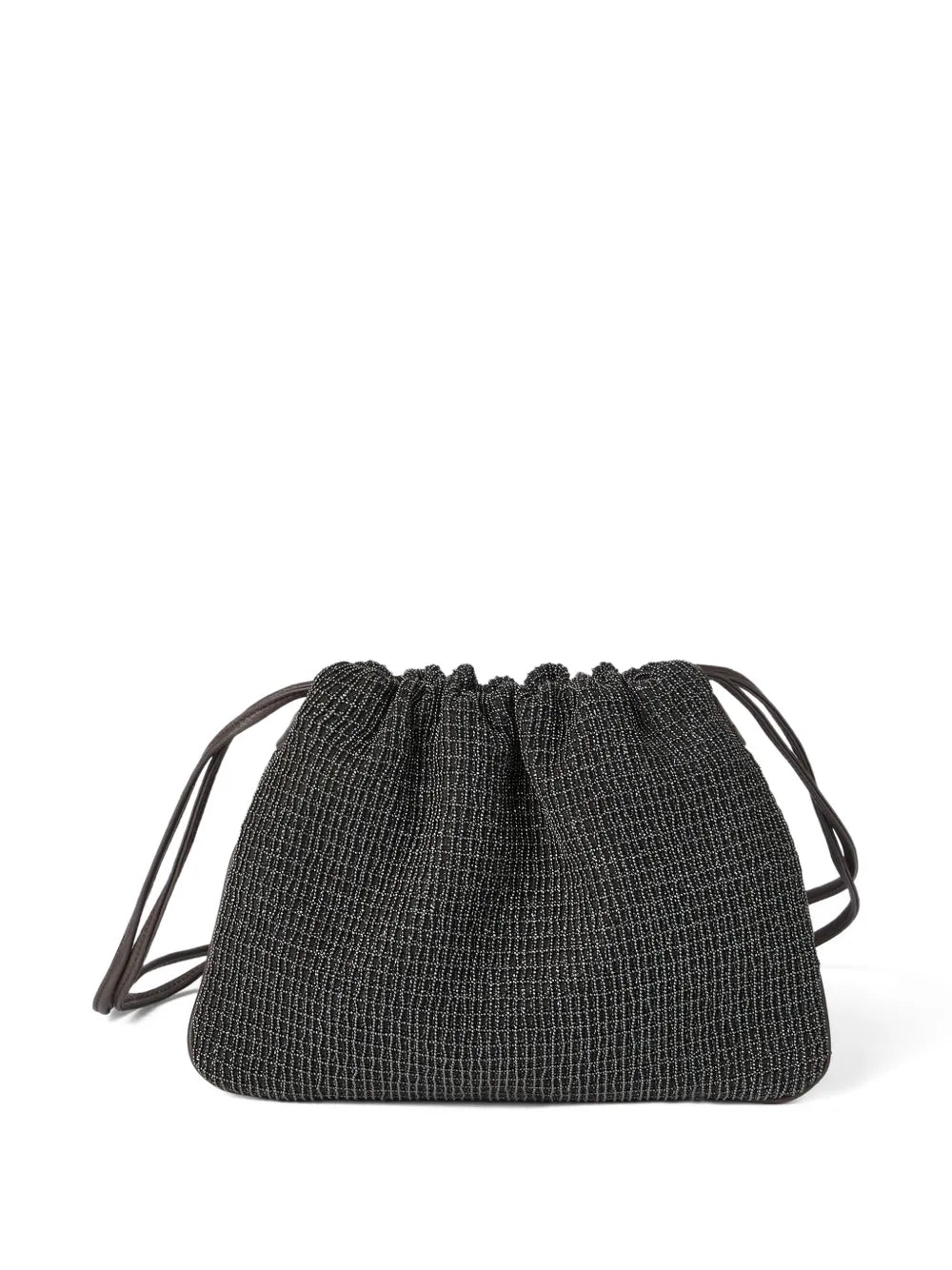 Brunello Cucinelli Net Embroidery Leather Soft Pochette