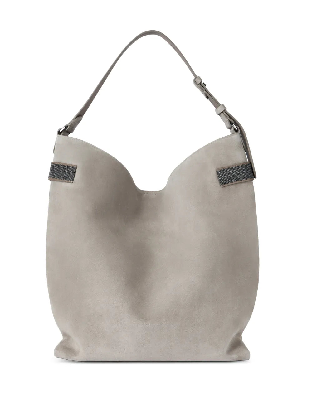 Brunello Cucinelli Monili Detail Suede Tote Bag