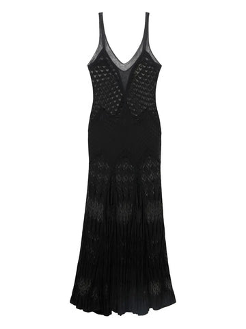 Blumarine Patterned V Neck Maxi Dress