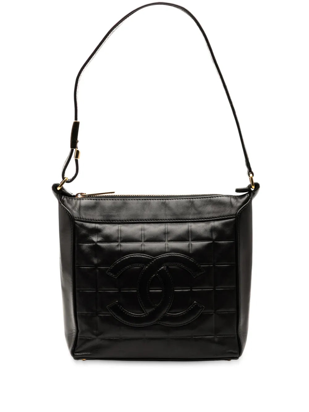 Chanel Pre Owned 2000 2002 Cc Chocolate Bar Lambskin Shoulder Bag