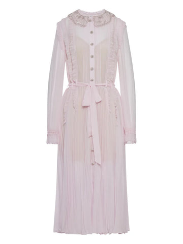 Self Portrait Pleated Jewelled Dress