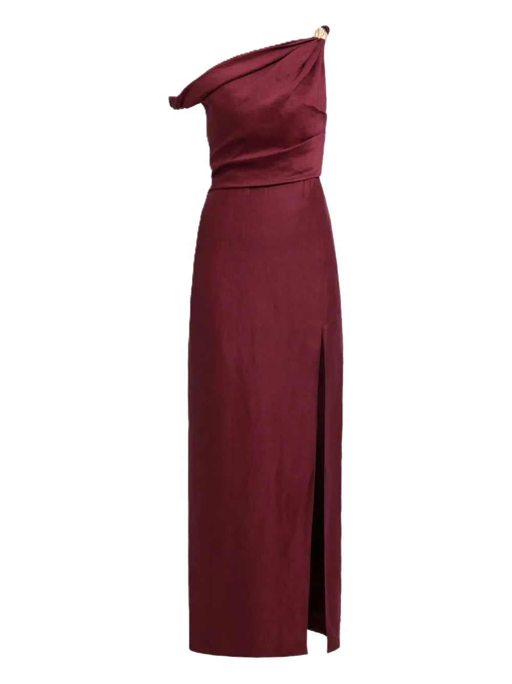 Aje Bridgette Asymmetric Shoulder Slit Midi Dress