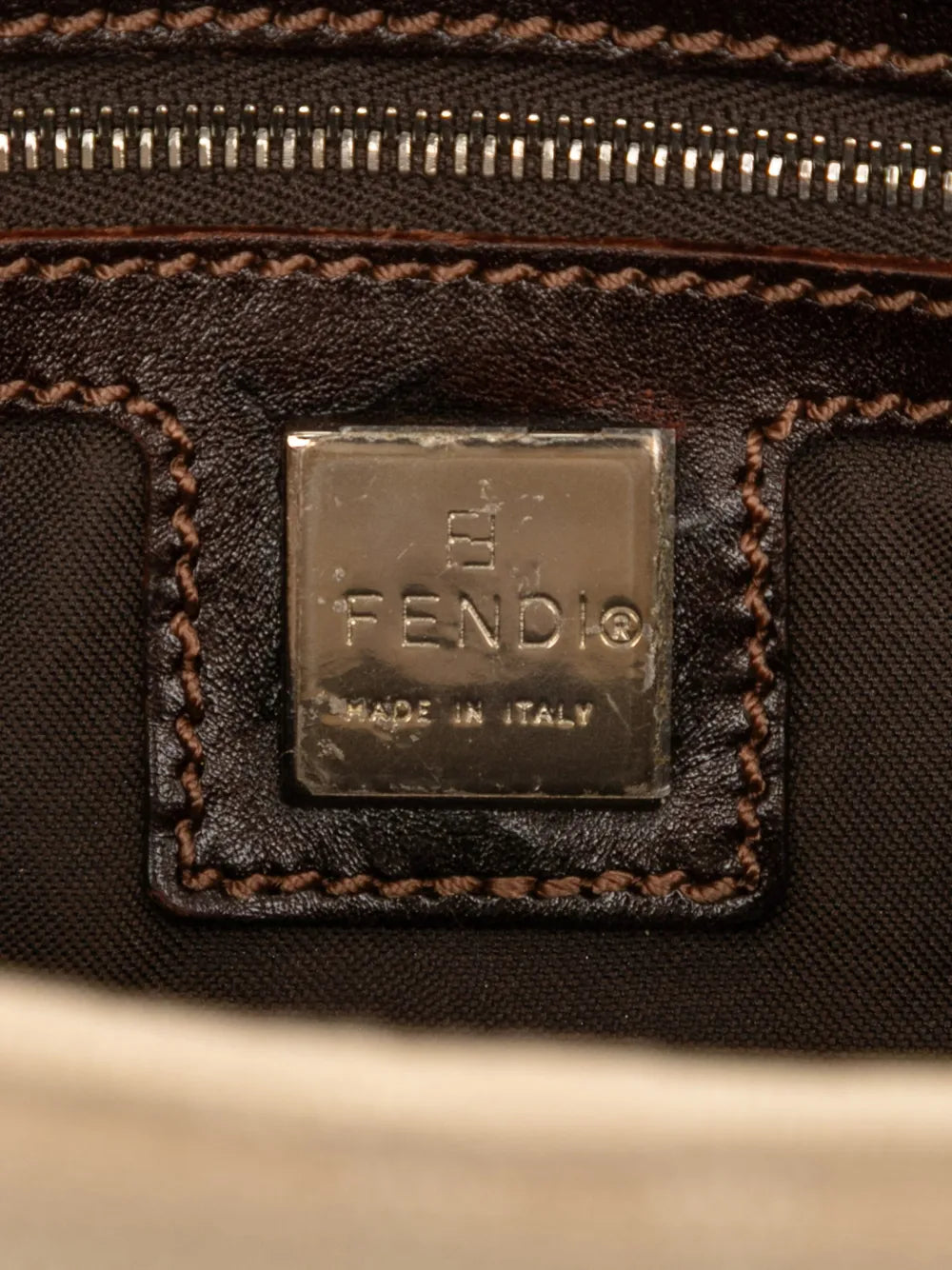 Fendi Pre Owned 20Th Century Zucca Canvas Baguette Shoulder Bag