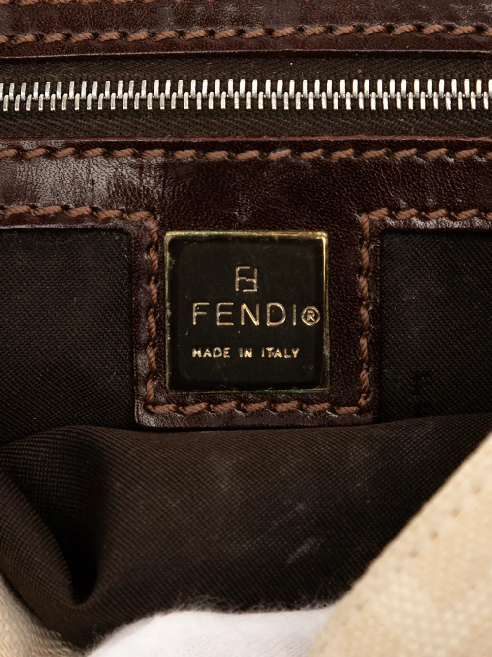 Fendi Pre Owned 2000 2010 Zucca Canvas Baguette Shoulder Bag