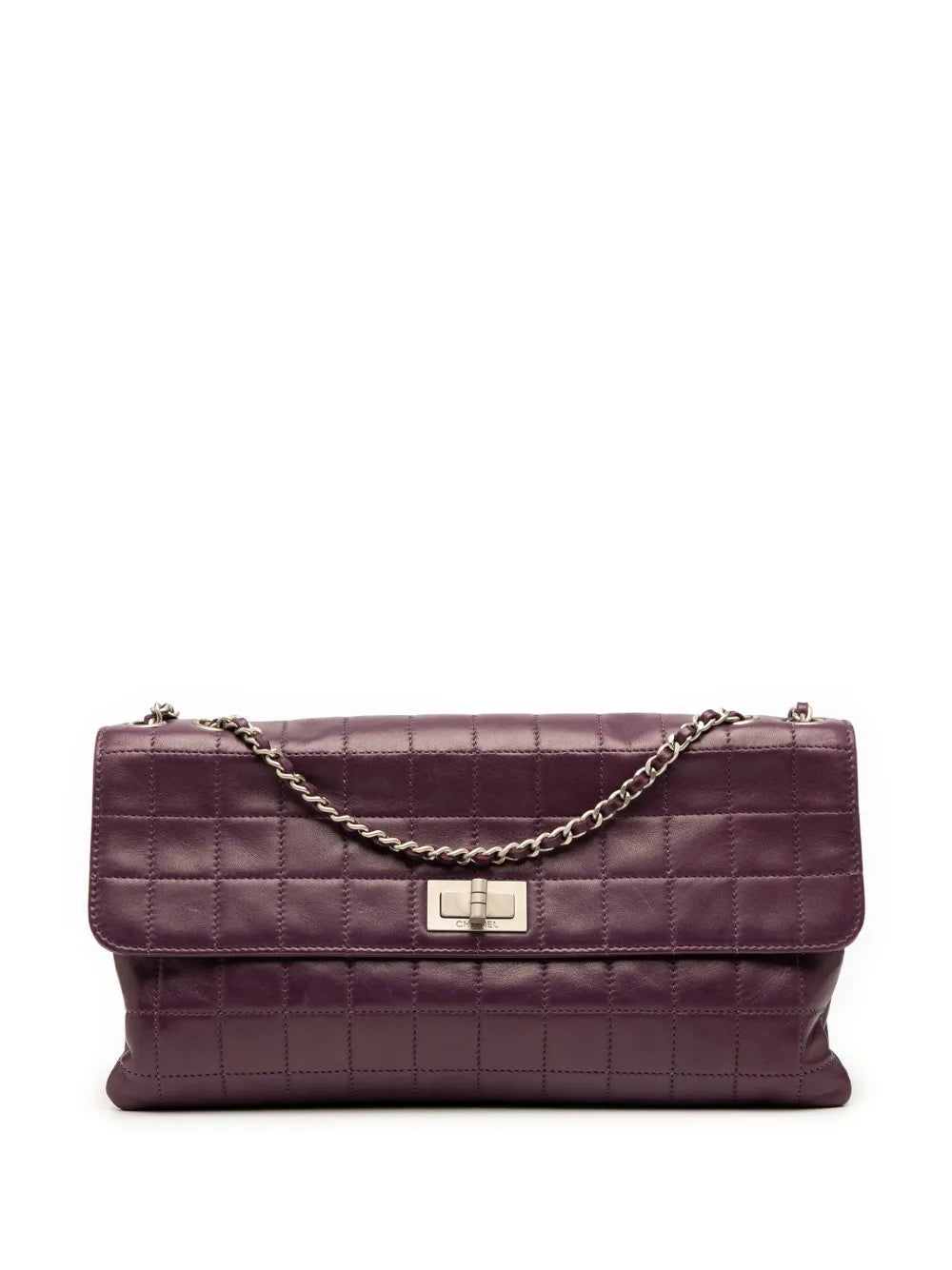 Chanel Pre Owned 2000 2002 Reissue 255 Chocolate Bar Lambskin Accordion Flap Shoulder Bag