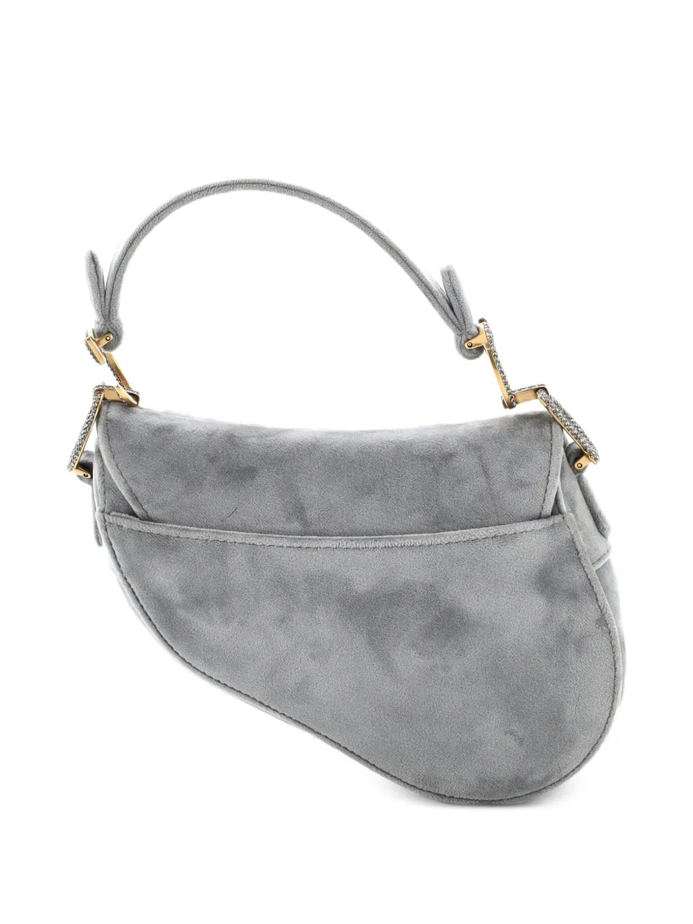 Christian Dior Pre Owned Saddle Handbag Velvet With Crystals Mini Shoulder Bag