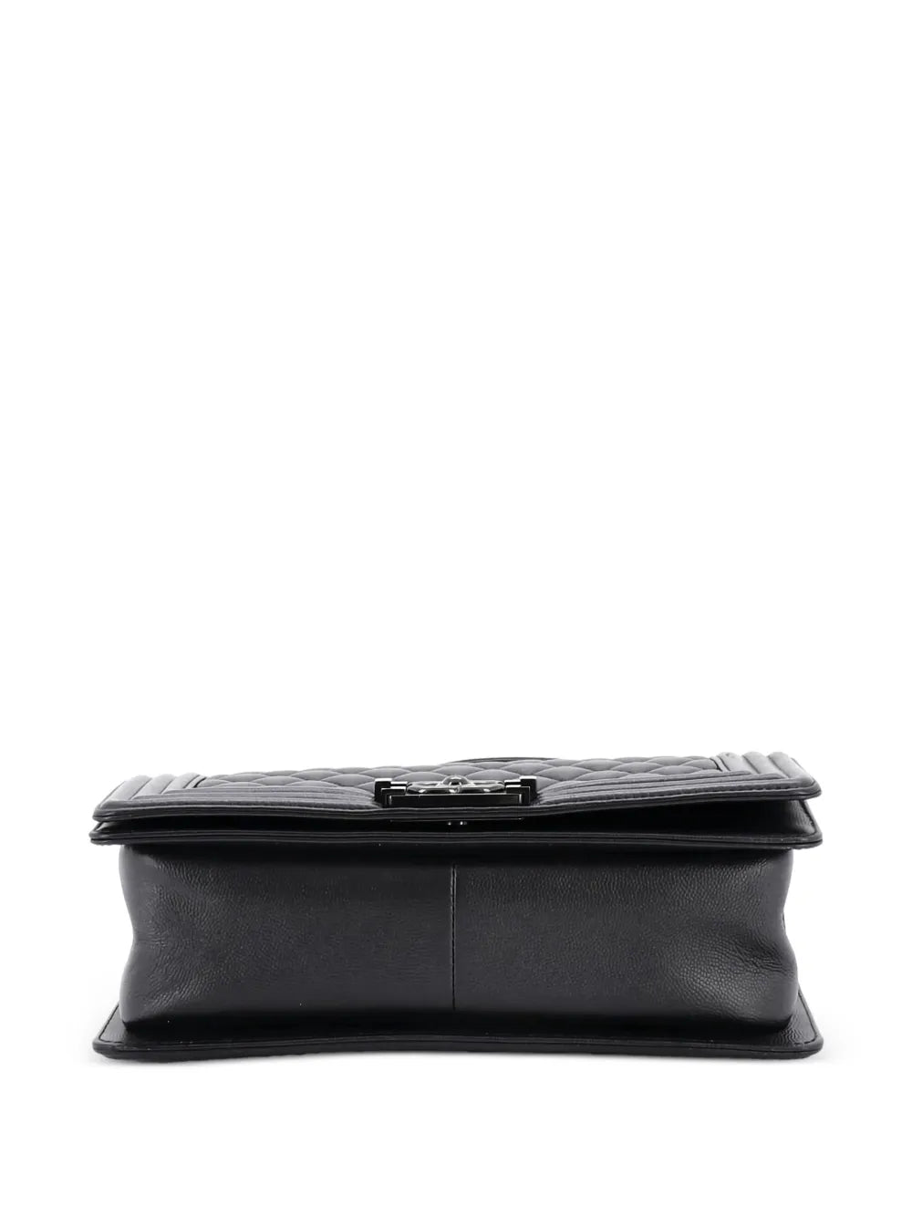 Chanel Pre Owned So Black Boy Flap Bag Quilted Caviar Old Medium Shoulder Bag
