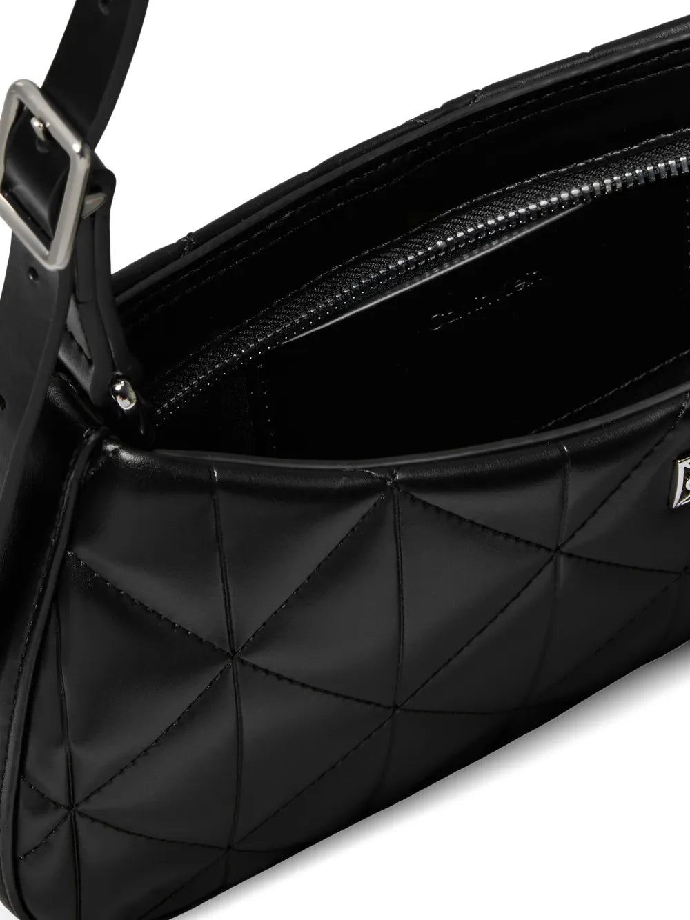 Calvin Klein Quilted Logo Plaque Shoulder Bag