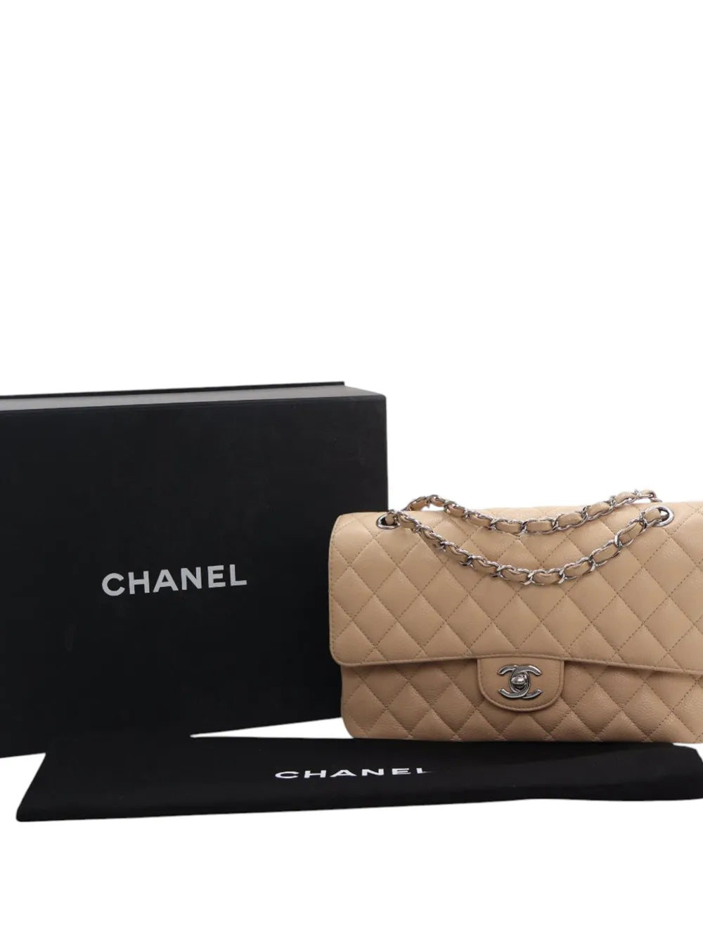 Chanel Pre Owned 2010 2011 Medium Classic Caviar Double Flap Shoulder Bag