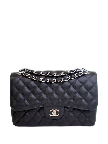 Chanel Pre Owned 2014 Jumbo Classic Caviar Double Flap Shoulder Bag