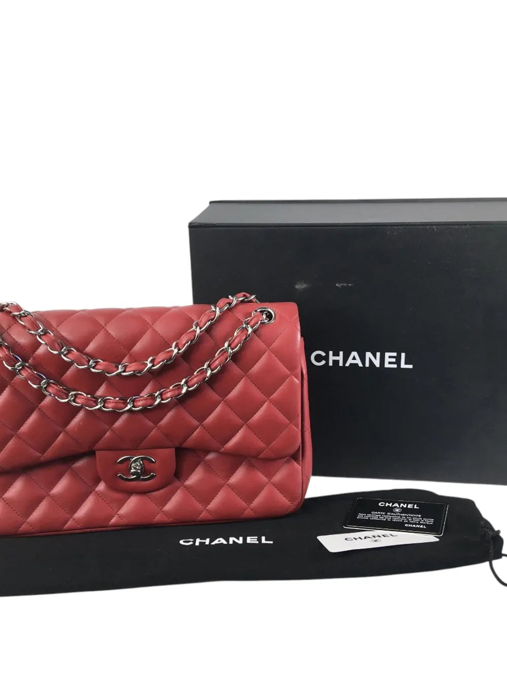 Chanel Pre Owned 2012 2013 Jumbo Classic Lambskin Double Flap Shoulder Bag