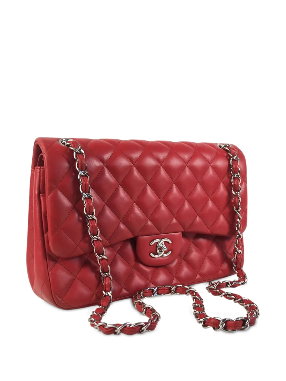 Chanel Pre Owned 2012 2013 Jumbo Classic Lambskin Double Flap Shoulder Bag