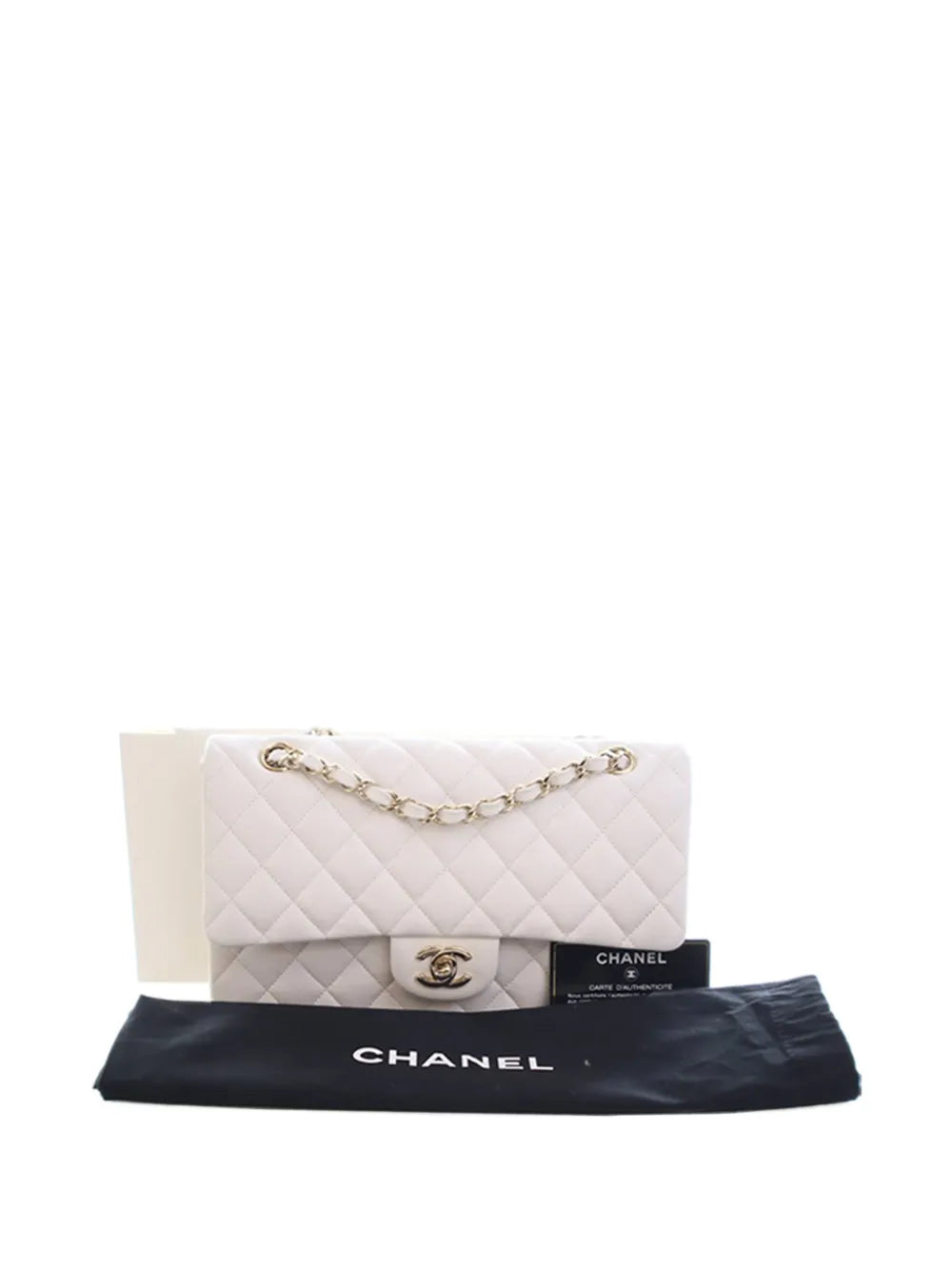 Chanel Pre Owned 2019 Medium Classic Caviar Double Flap Shoulder Bag