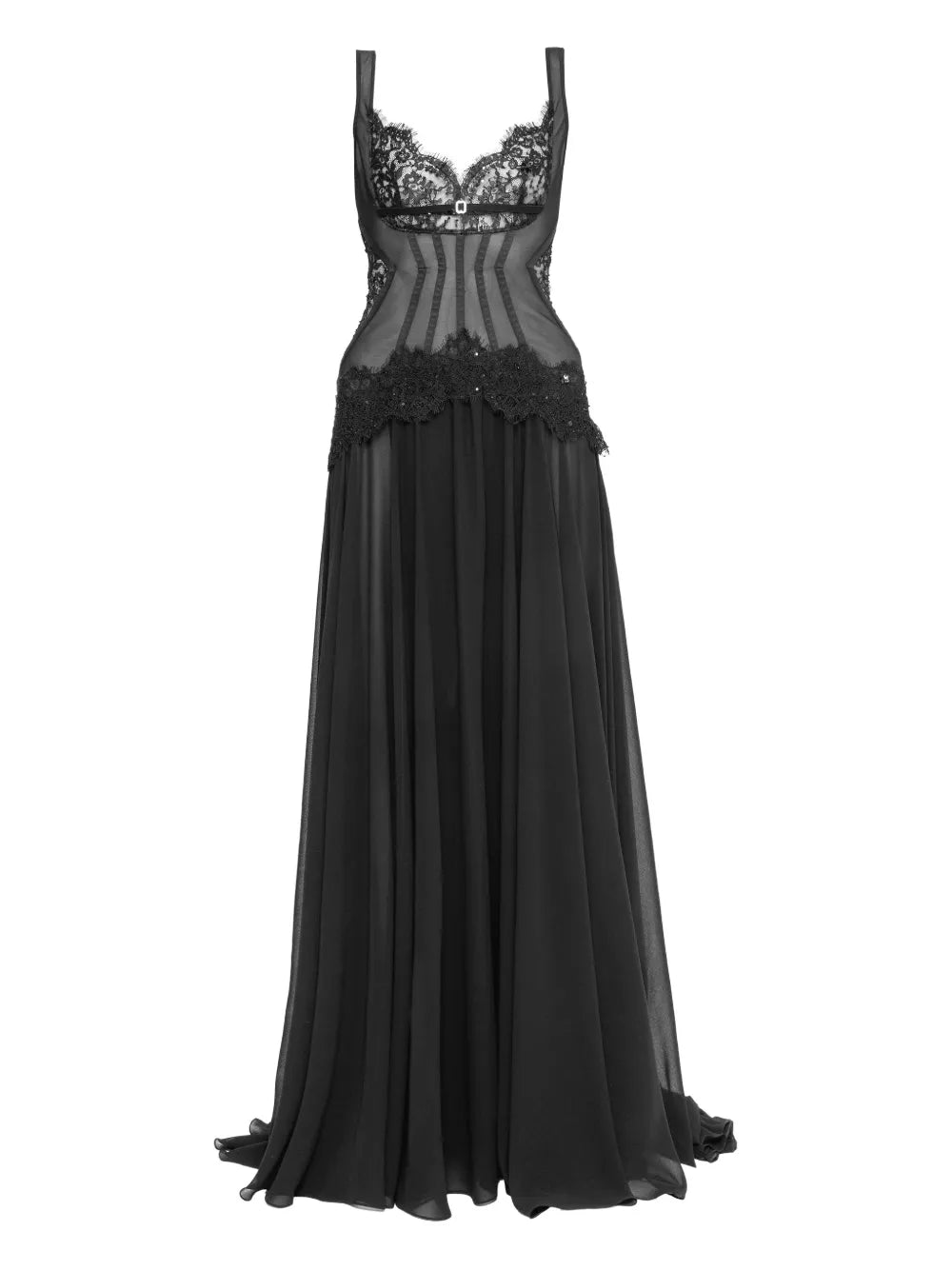 Nissa Lace Trim Corset Gown