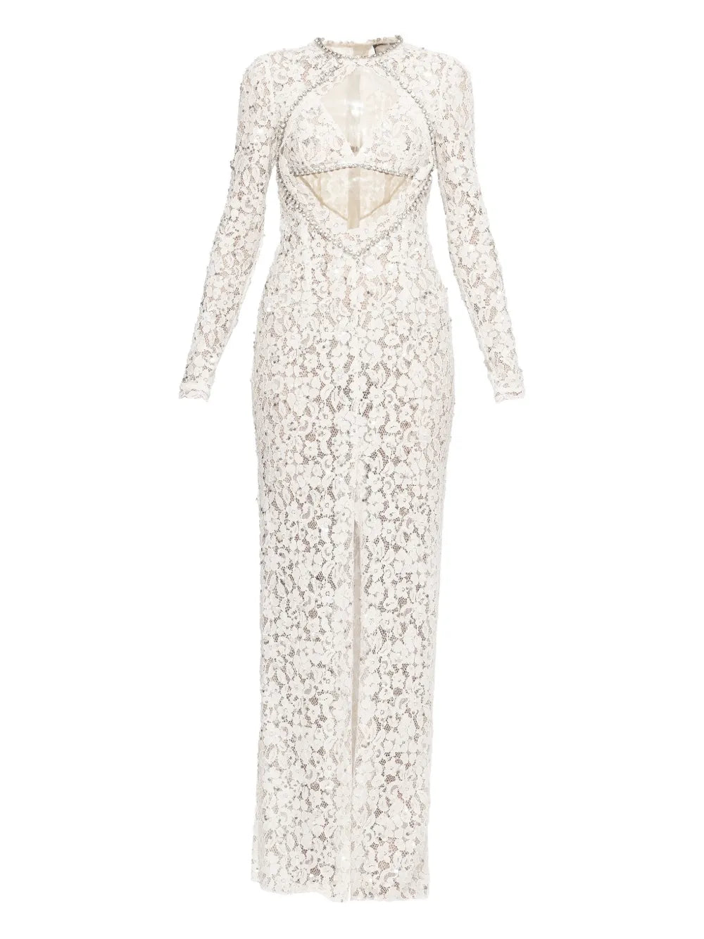 Nissa Sequin Embellished Lace Maxi Dress