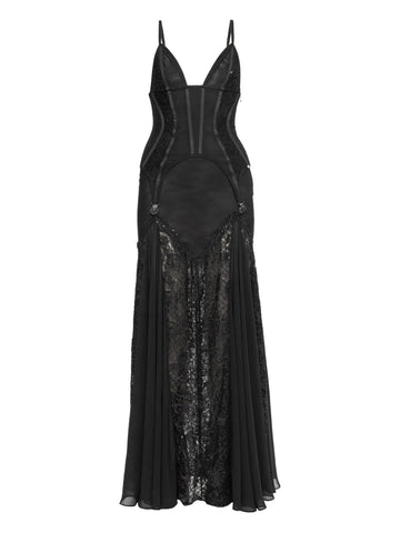 Nissa Lace Panel Corset Maxi Dress