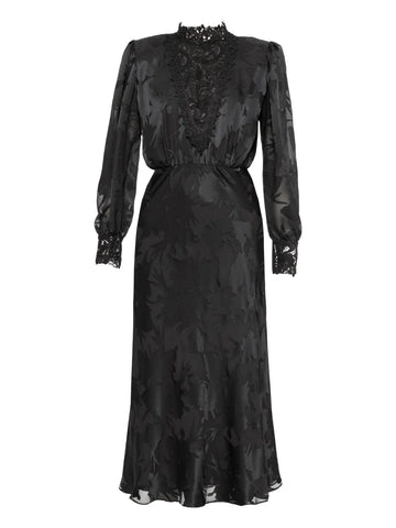Nissa Lace Trim Midi Dress