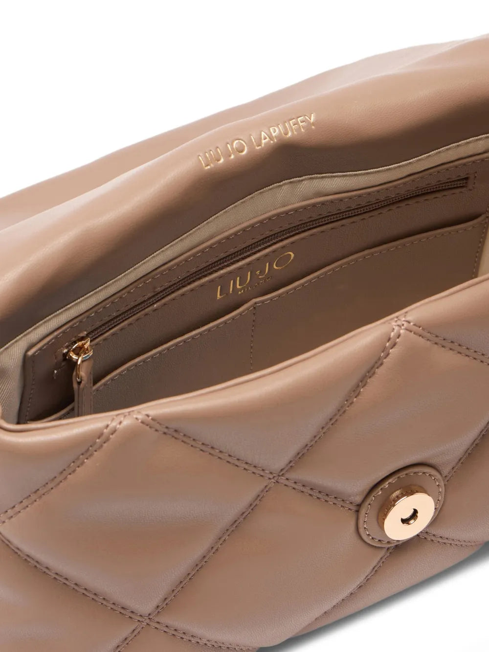 Liu Jo Lapuffy Quilted Metal Logo Shoulder Bag