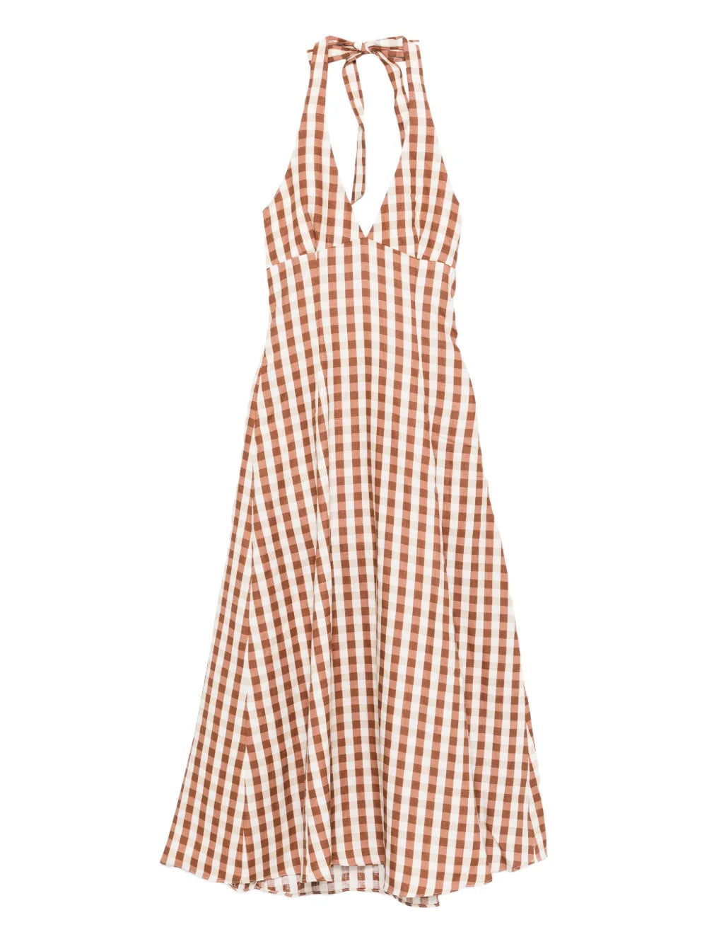 Faithfull The Brand Gingham Halterneck Midi Dress