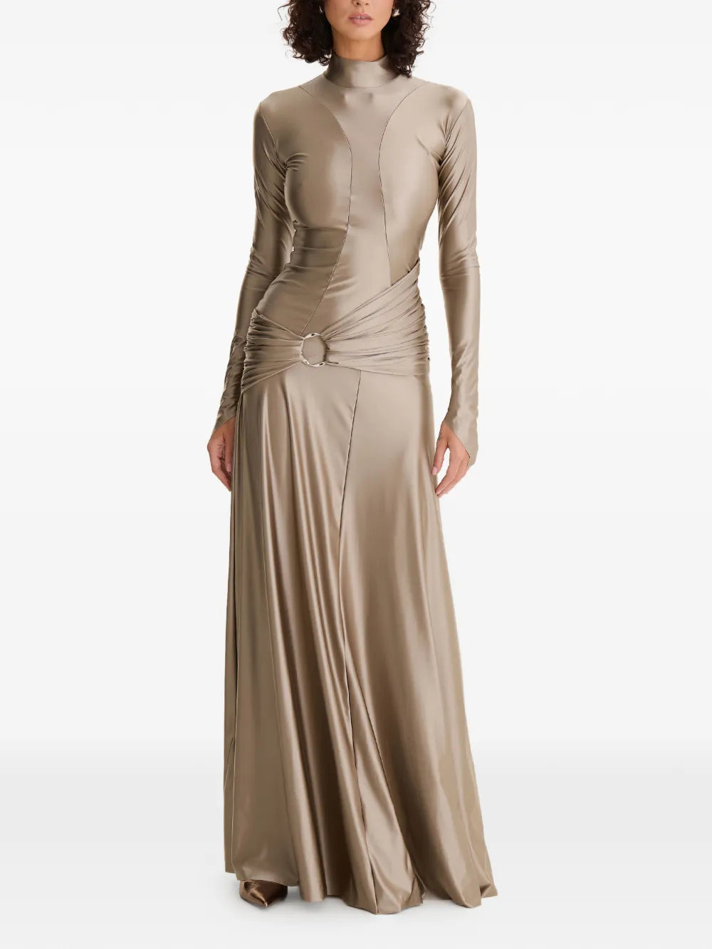 Moos Studio Ring Detail Long Sleeved Maxi Dress