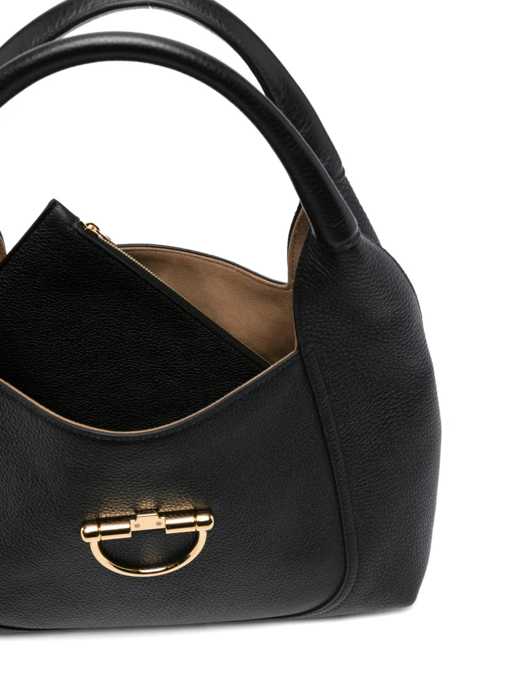 Gucci Horsebit Grained Leather Tote Bag