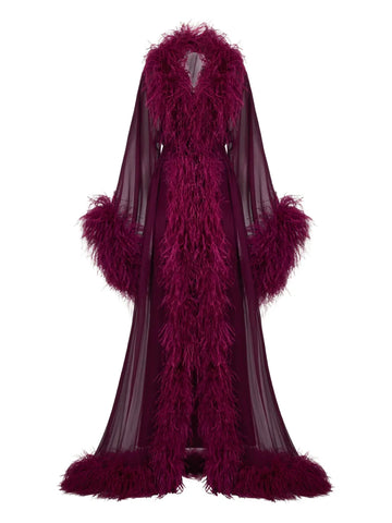 Taller Marmo Vedette Feather Maxi Dress