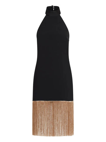 Taller Marmo Berlin Halterneck Fringed Mini Dress