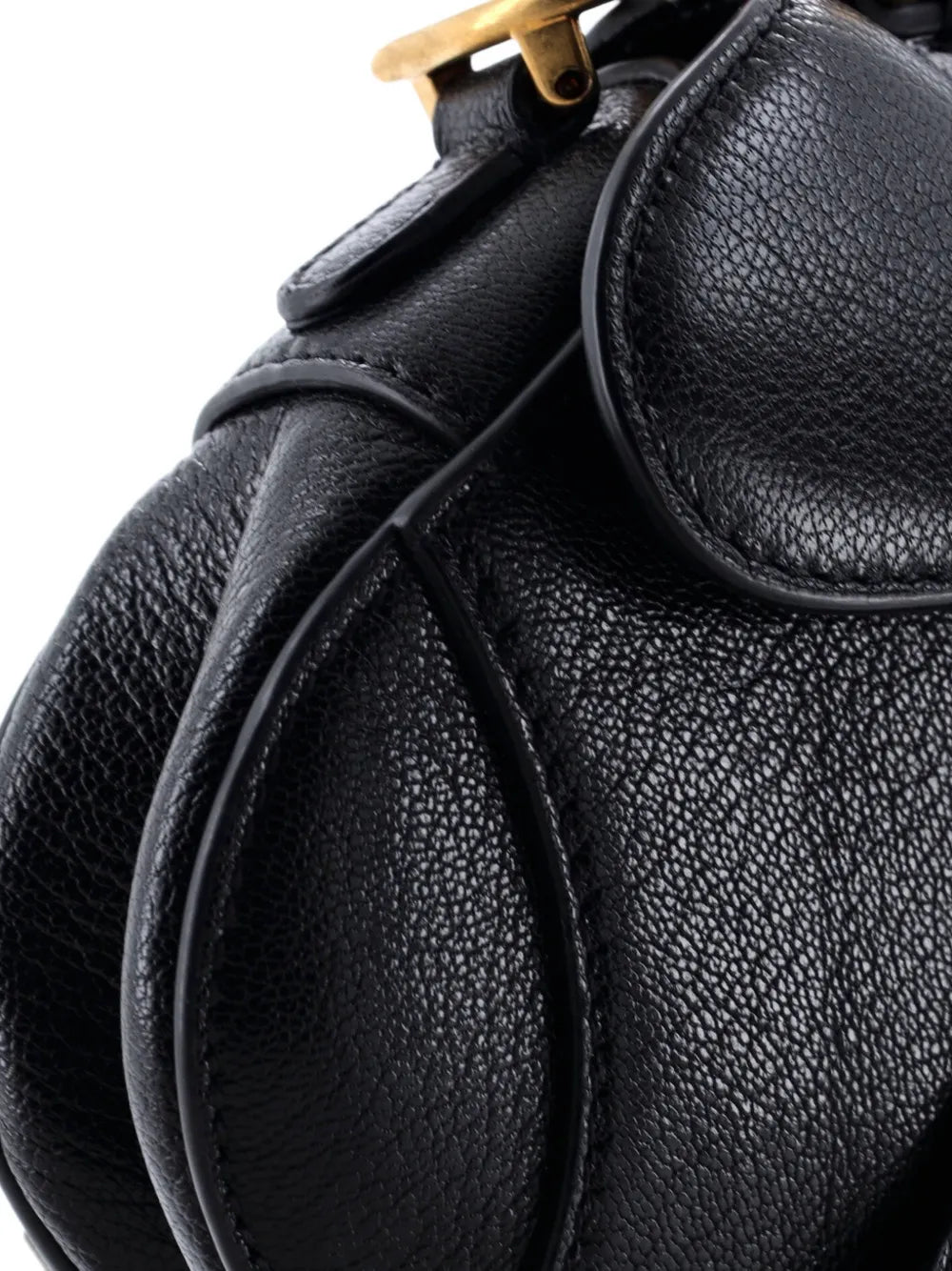 Christian Dior Pre Owned Saddle Handbag With Strap Leather Micro Shoulder Bag
