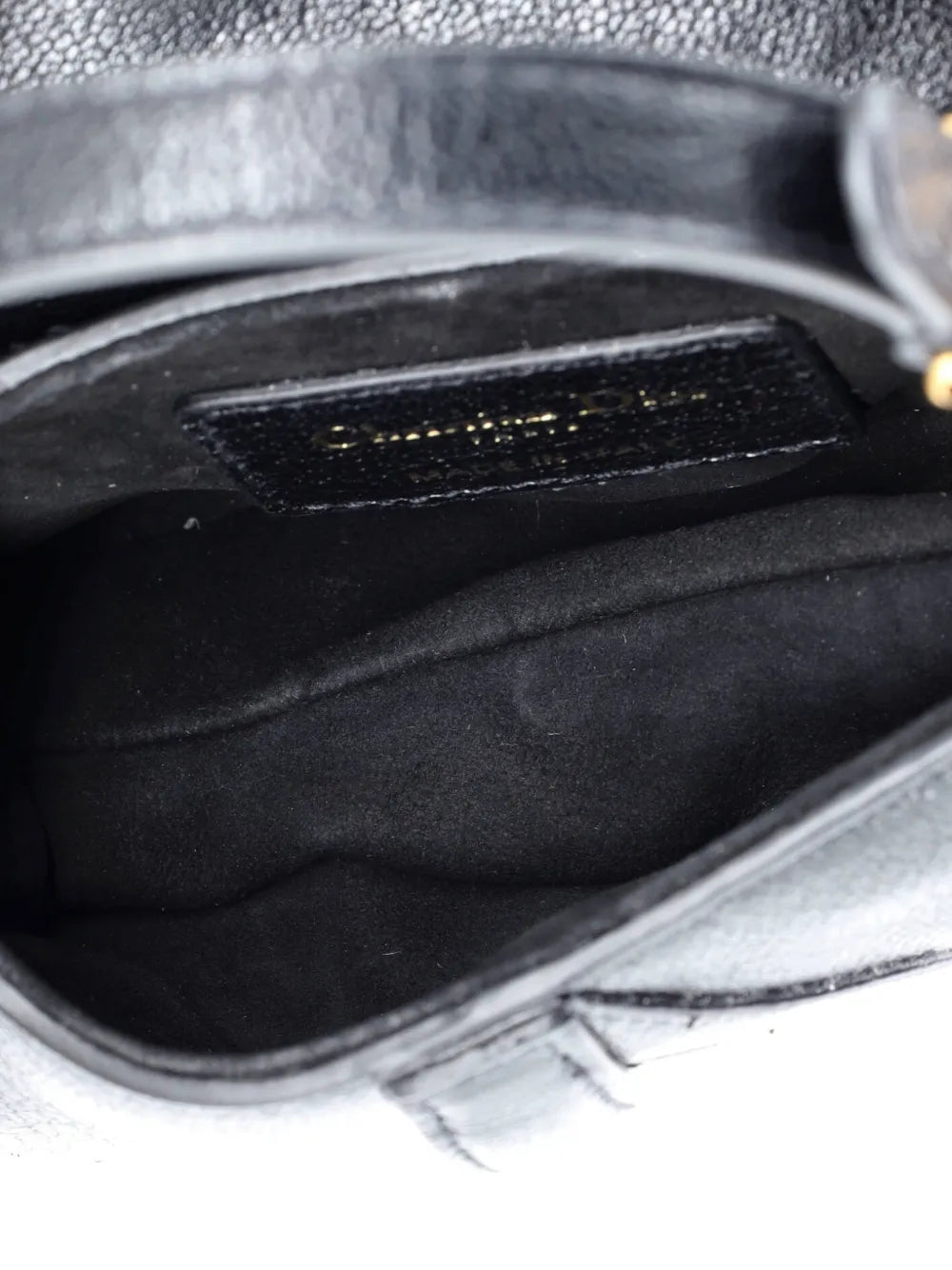Christian Dior Pre Owned Saddle Handbag With Strap Leather Micro Shoulder Bag