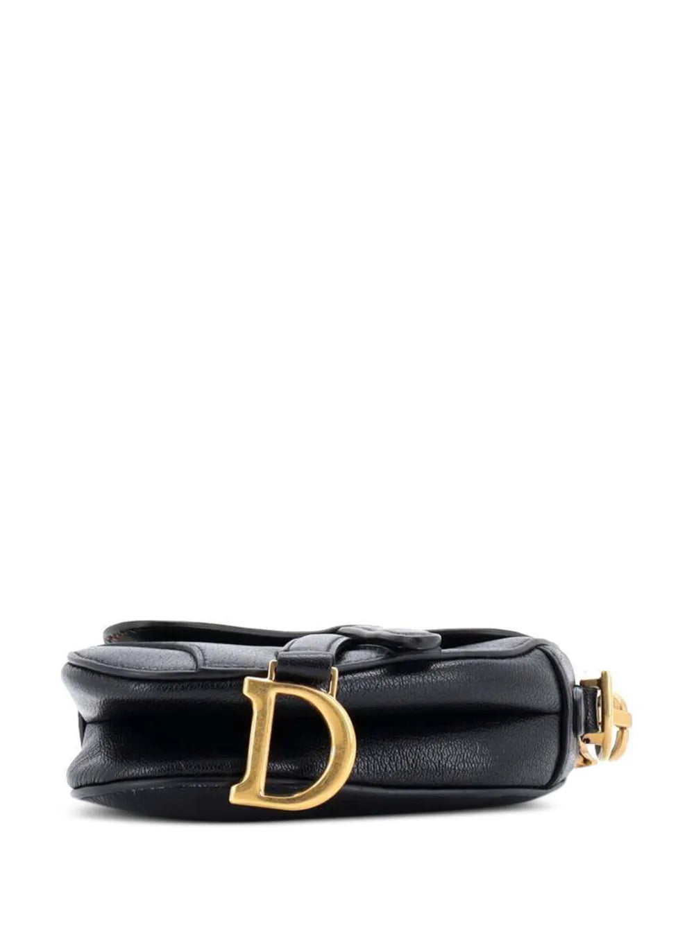 Christian Dior Pre Owned Saddle Handbag With Strap Leather Micro Shoulder Bag