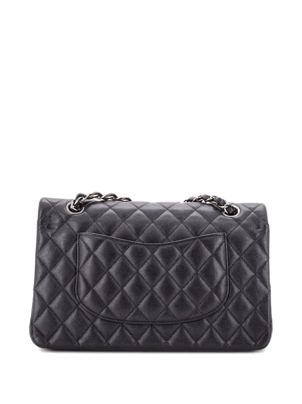 Chanel Pre Owned Classic Double Flap Bag Quilted Iridescent Caviar Medium Shoulder Bag