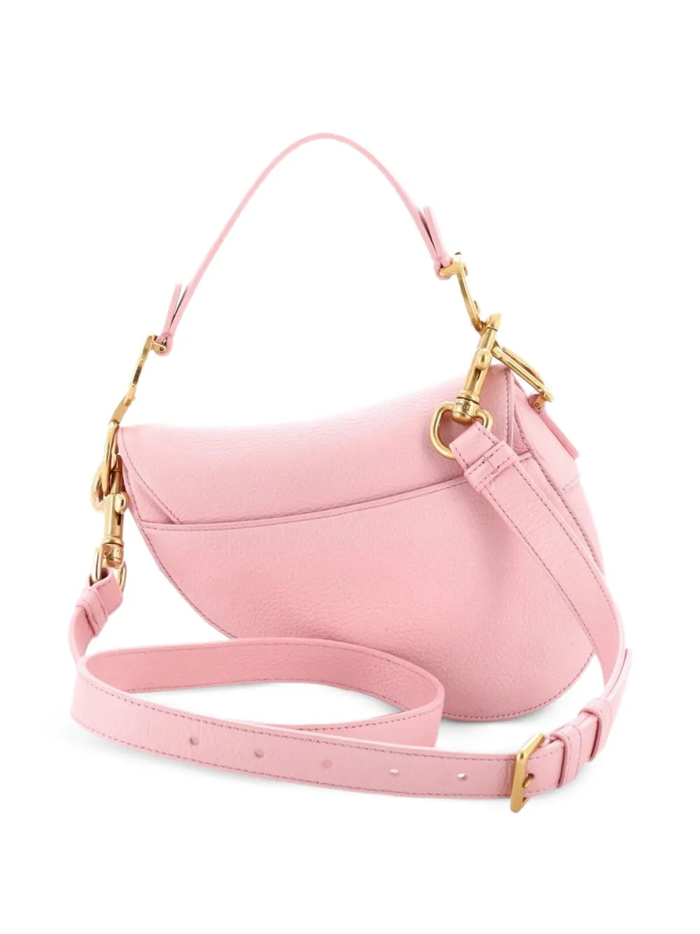 Christian Dior Pre Owned Saddle Handbag With Strap Leather Mini Shoulder Bag