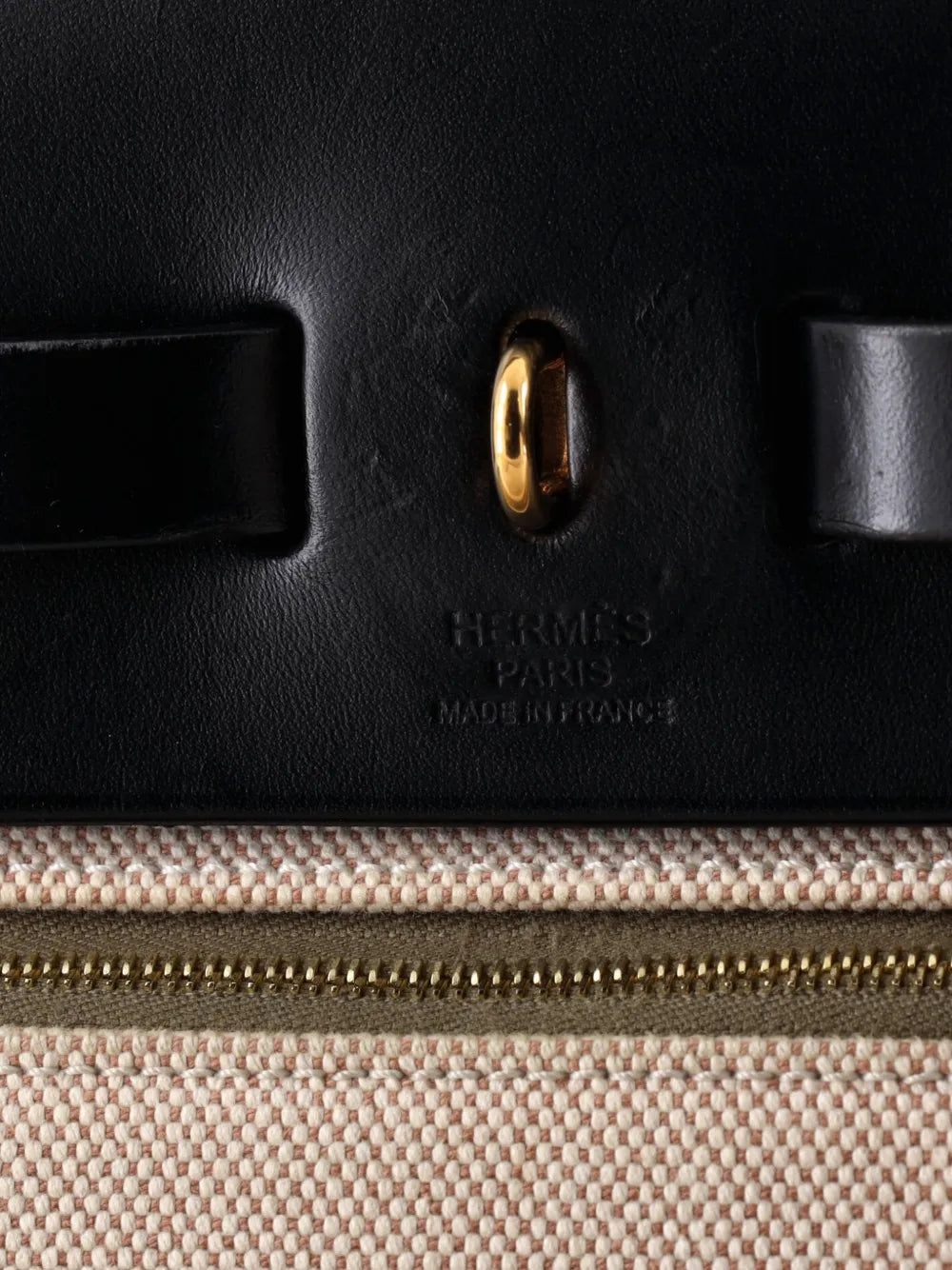 Hermes Pre Owned Herbag Zip Leather And Toile 31 Shoulder Bag
