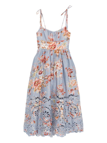 Zimmermann Awaken Picnic Floral Print Midi Dress