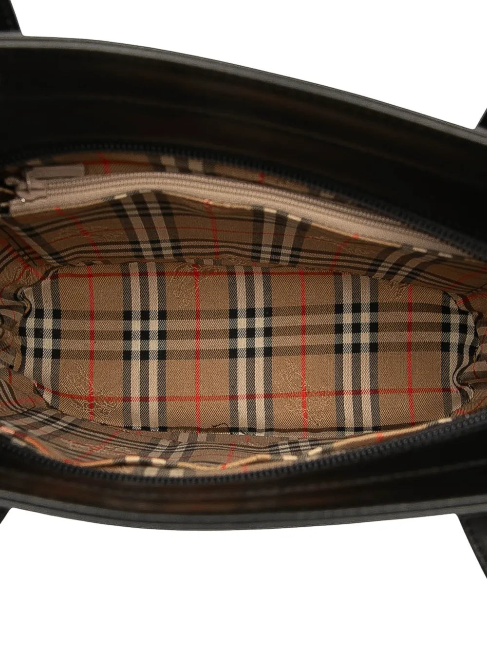 Burberry Pre Owned 2000 2017 House Check Trimmed Leather Shoulder Bag