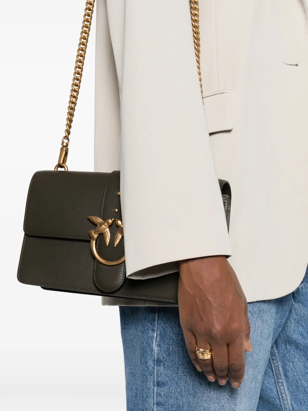 Pinko Medium Love Bag One Leather Shoulder Bag