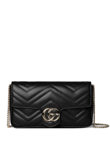 Gucci Small Gg Marmont Chevron Chain Shoulder Bag